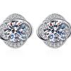 Hot-Selling Diamond Four-Leaf Clover Stud Earrings for Women - European and American Style