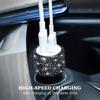 Dual USB Car Charger Bling Bling Handmade Rhinestones Crystal Car Decorations for Fast Charging Car Decors for iPhone/Samsung