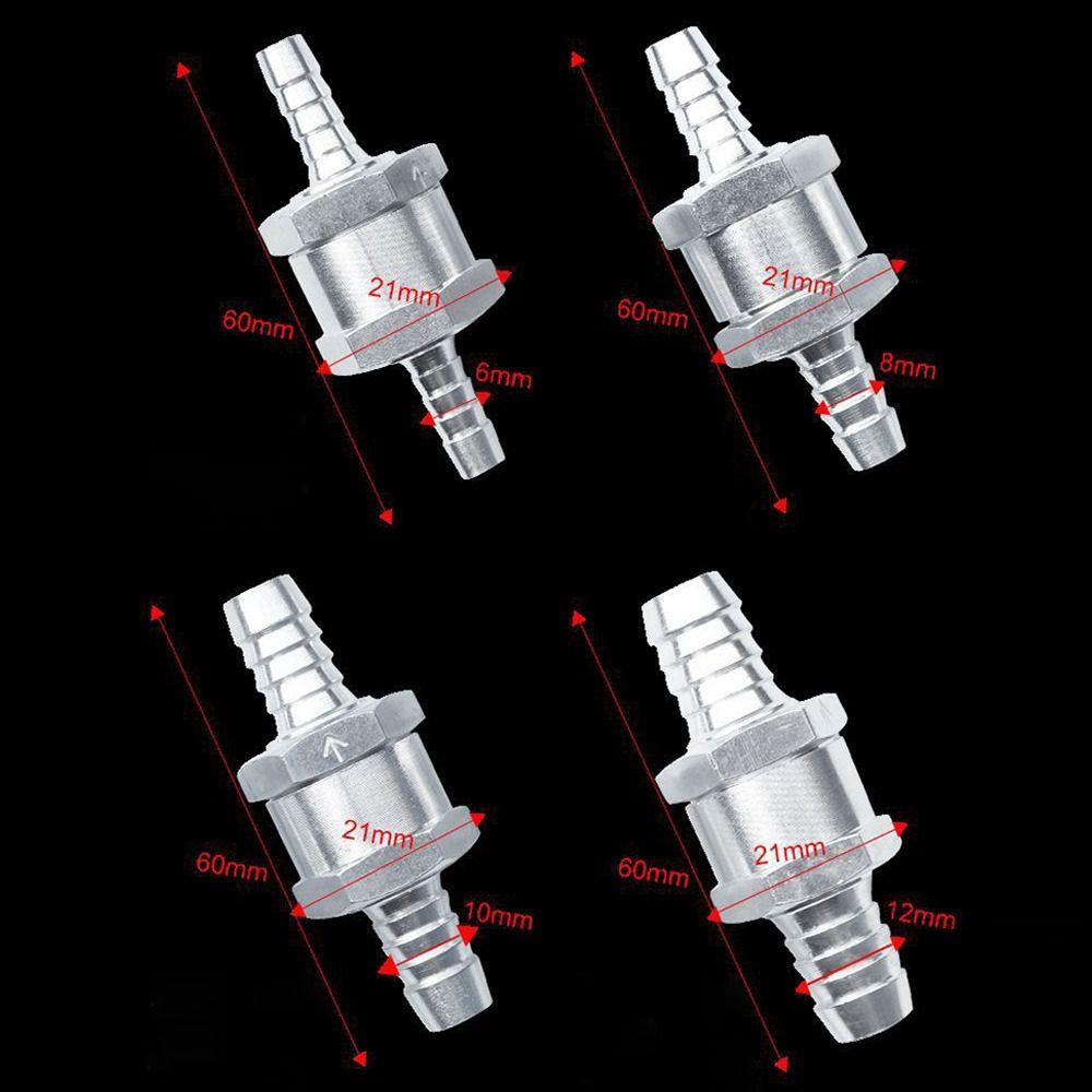 Aluminium Alloy Water Diesel Fuel Non Return Vehicle Check Valve 6/8/10/12mm One Way Adapter