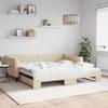 VidaXL Daybed with Trundle Bed Cream 100x200 Cm Fabric 3197435