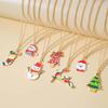 Christmas Santa Claus Women Pendant Necklace Snowman Choker Clavicle Necklace Christmas Necklace