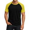 Men's Round Neck Contrast Color Raglan Short Sleeve Top T-shirt
