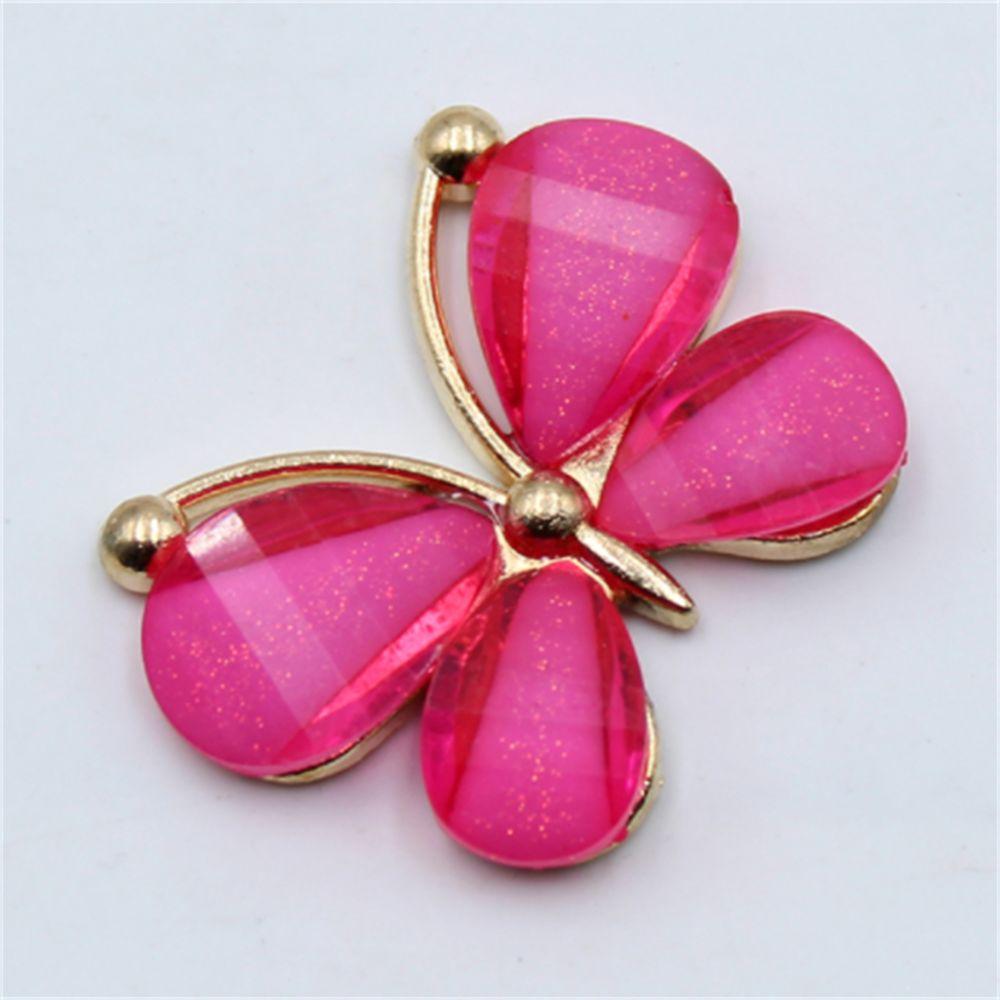 10Pcs/Set  Cute Colorful Butterfly Costume Decoration Alloy Stained Glass Buckle DIY Jewelry Accessories Wedding Card DIY Decor