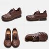 Johnature Genuine Leather Comfortable Pumps Retro Solid Color Commuting Versatile Casual Women's Shoes