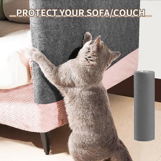 Trimmable Cat Scratcher Mat Self-Adhesive Cat Scratching Pad Replacement for Cat Towers Anti-Scratch Furniture Protector for Couch Wall Door