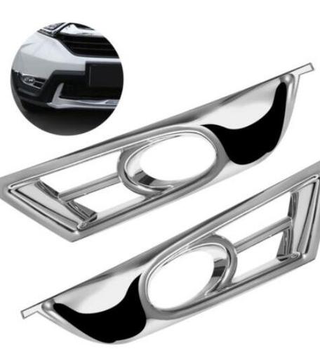 Pair of Front Fog Light Cover Trim Fit Honda CRV CR-V 2017 2018 Chrome