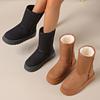 Fashion Winter Mid-calf Boots for Women Plus Size Faux Suede Fluffy Plush Solid Ladies Snow Boots Woman Thick Platform Warm Boots