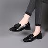 British Retro Square Head Leather Shoes 2025 New Comfortable and Versatile Single Shoes Two Wear Soft Leather Soft Sole Thick Heel Loafers Women