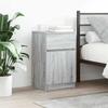 VidaXL Bedside Table Sonoma Grey 39x35x65 Cm Engineered Wood, Bedside Furniture, Side Table, Bed Cabinet, Cabinet 861329