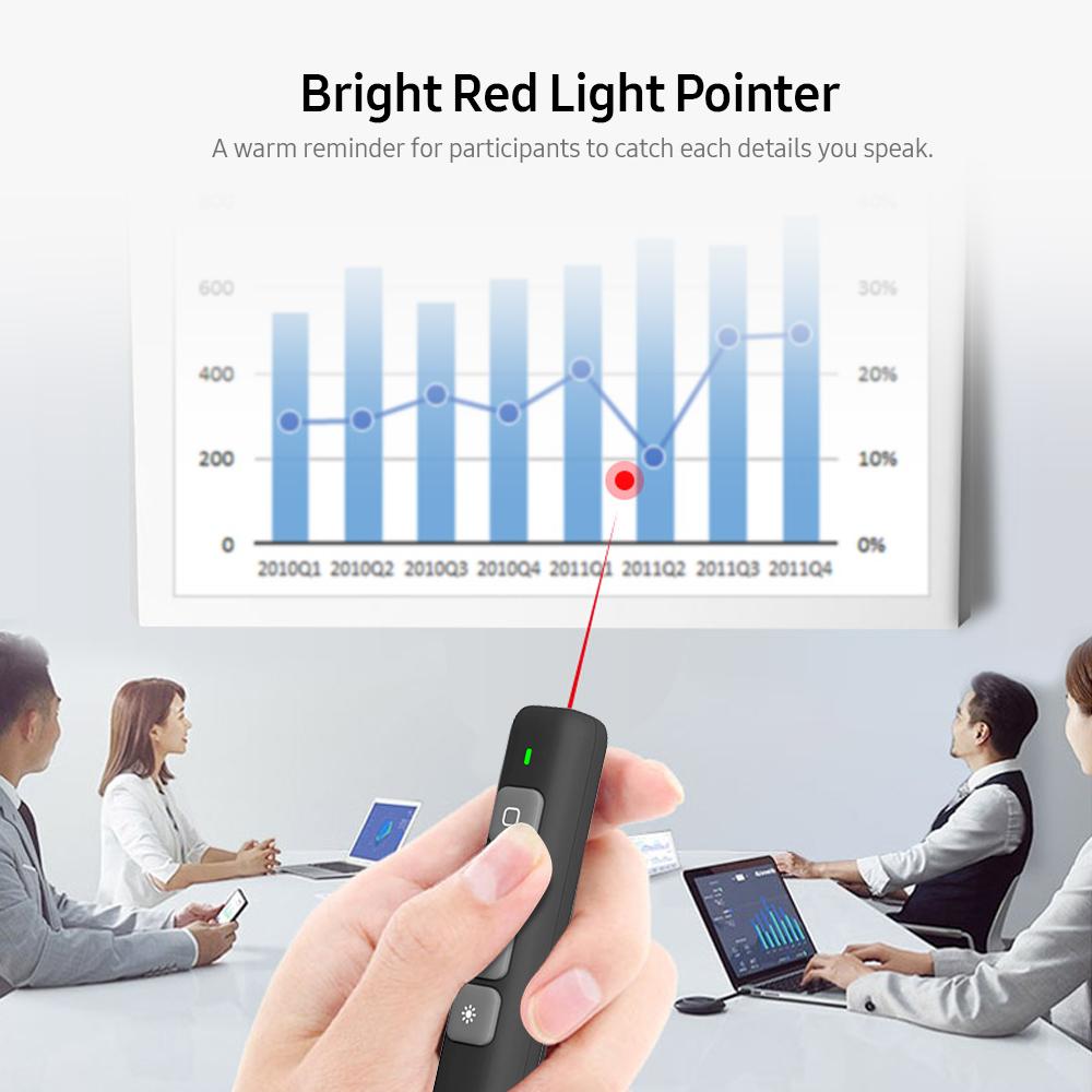 2.4GHz Wireless Presenter Remote Red Light Pointer Presentation Clicker Wireless Presenter PPT Flip