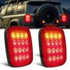 Ygmylandbb Truck Tail Light 24V Square LED Trailer Boat Light Truck Tail Light Turn Integrated Red and White Light 16 LED Set of 2 "Stop, Small,