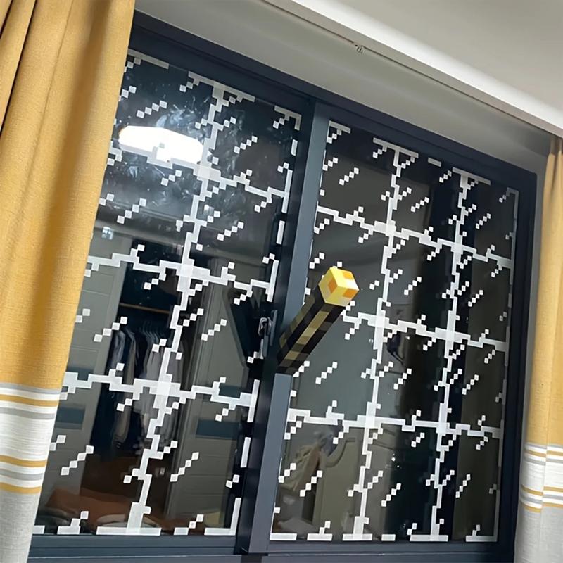 1/4/8/10/12/20/30Pcs Pixel Style Glass Window Sticker Electrostatic Stickers Home Window Decoration Festival Dress Up Diy Gift