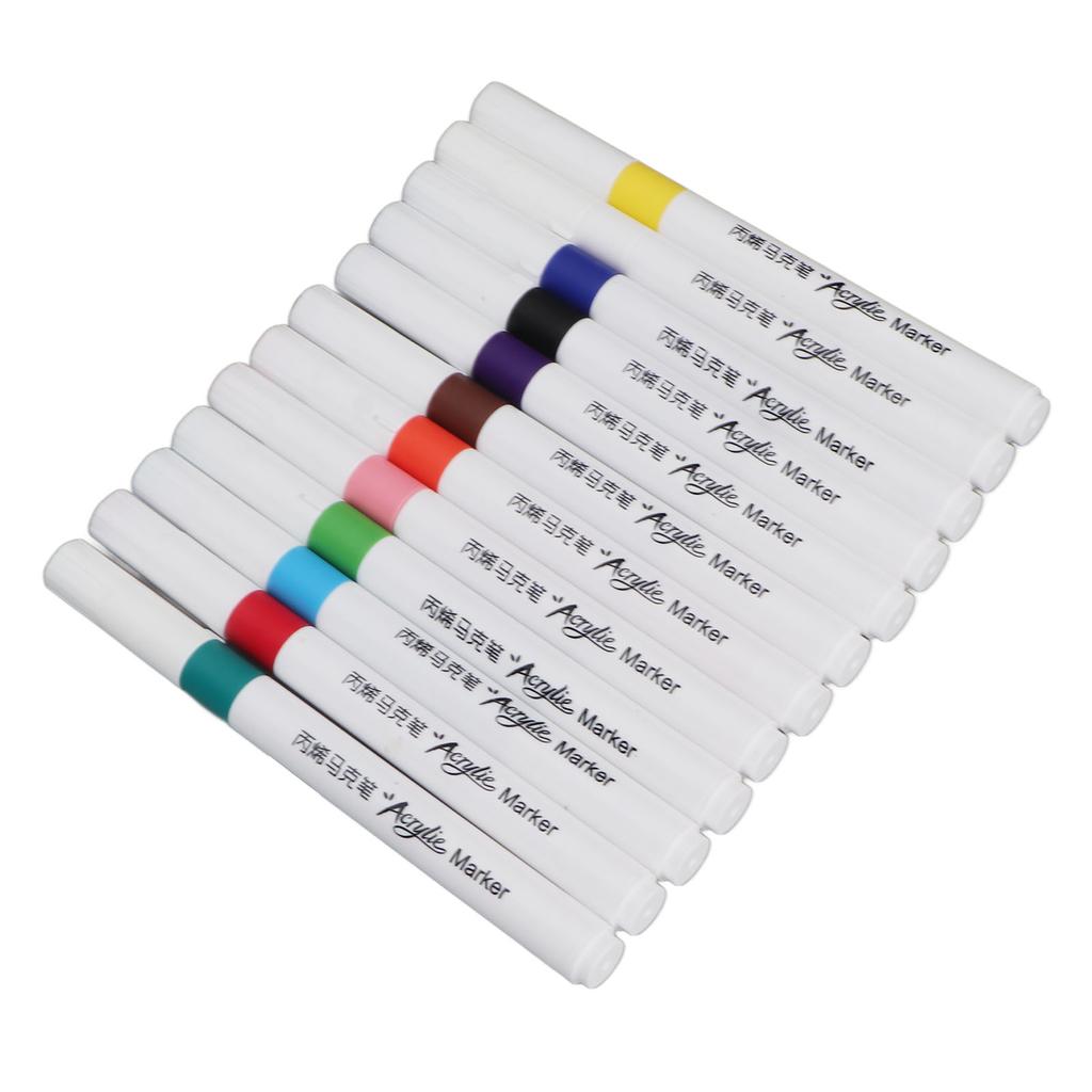 Acrylic Paint Markers Water Based Ink Waterproof High Coverage Paint Pens Paint Markers for DIY