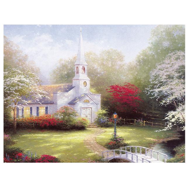 Europe Retro Landscape Christmas Snow Scene Canvas Painting Prints Paris London Posters Print for Living Room Home Decor No Frame