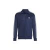 Originals Trefoil Stripe-Decorated Logo Zip-Up Collar Long Sleeve Jacket Men Jackets Blue IA4776