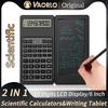 2-In-1 Foldable Scientific Calculator & 6 Inch Writing Tablet 10 Digit LCD Display For College Office Student Teacher Accountant