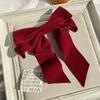 Velvet Bowknot Hair Clips Wine Red Bang Clip Sweet Large Bow Hairpin  Girls