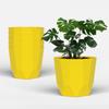 Hexa 6 Inch Pack of 6 Piece Plastic Plant Pot for Home Decor Indoor Plant Pots for Living Room Plastic Flower Pot for Garden (Yellow)