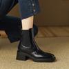 Fashion Winter Women Shoes Chelsea Women Boots Round Toe Chunky Heel Boots Platform Boots Retro Bullock Ankle Boots