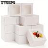 30pcs White Gift Boxes with Clear Window Paper Mini Treat Boxes Gift Wrap Box for Easter Weddings Parties Anniversaries Packing Box for Soap Present