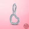 Silver Charm 925 Silver Snake Chain Pattern Open Heart Pendant Charm Fit Bracelet Necklace Original Charms Jewelry