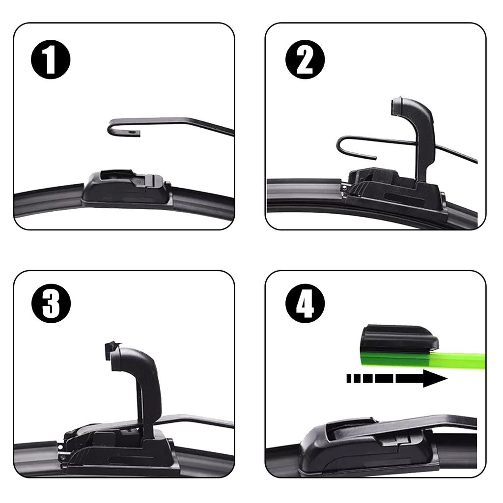 For Nissan Micra March Hatchback K13 2010-2016 Front Rear Wiper Blades Brushes Cutter Accessories J Hook 2010 2011 2012 2013 2014 2015 2016