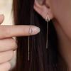 Luxury 925 Silver Needle Earrings for Women, Hypoallergenic High-End Ear Chain Design for Autumn/Winter 2023.