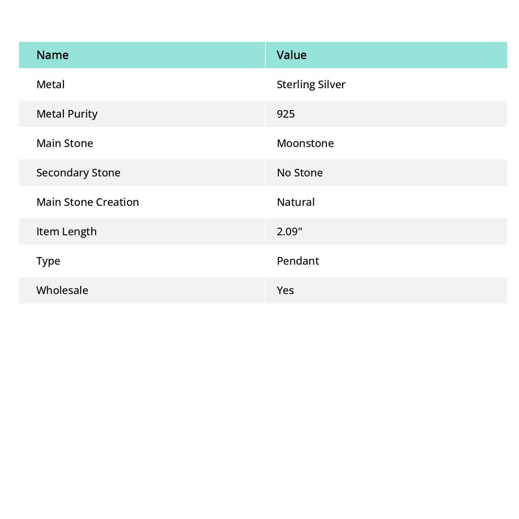 Rainbow Moonstone Handmade 925 Sterling Silver Gift Pendant 2.09" e0Q68