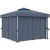 VidaXL Gazebo with Curtain 3x3 M Anthracite Aluminium