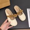 Baotou Half Slippers Women's Autumn New Soft-soled Outer Wear a Pedal Sandals Gentle Bow Single Shoes