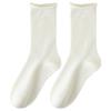 5 Pairs of Women's Spring and Summer Solid Color Breathable Sweat Absorption Deodorant Boneless  Socks