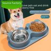 Anti-Knockover Pet Bowl Set: Stainless Steel Double Bowl for Cats & Dogs - Water & Food Bowls for Small/Medium Pets