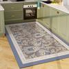 Rug for Kitchen Vinyl Carpet Pvc Waterproof Leather Floor Mat Large Pink Flower Floral Pastoral Style Home Decoration Rugs