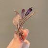 Luxury Lily Flower Brooches for Women Exquisite Crystal Bouquet Plant Corsage Pin Suit Jewelry Accessories