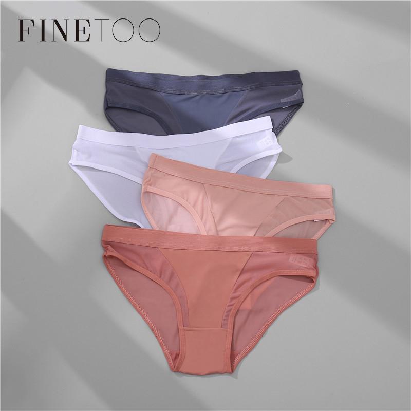 FINETOO 3Pcs Women Panties Sexy Lingerie Seamless Female Underwear See-Through Underpants Woman Panties Briefs Girls Intimate