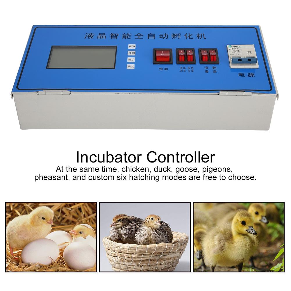 Intelligent LCD Automatic Digital Incubator Chicken Egg Hatcher Temperature Humidity Controller220V