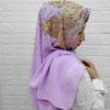 Rhinestone Beaded Chiffon Headscarf: Breathable Sun Protection Muslim Wrap In Ethnic Style