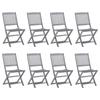 Day and Night - Day and Night Folding Garden Chairs 8 Units and Cushions Solid Acacia Wood