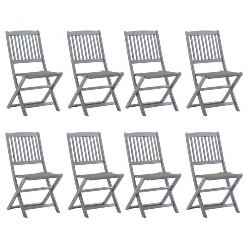 Day and Night - Day and Night Folding Garden Chairs 8 Units and Cushions Solid Acacia Wood