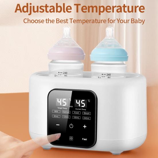 Baby Bottle Warmer Sterilizers Dryer Quick Heat Breastmilk Time Adjustment Baby Bottle Heater Adjustable Temperature Bottle Warmer for Travel