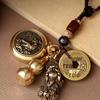 Pixiu Cinnabar Brass Keychain with Zodiac and Five Emperors Coins Pendant