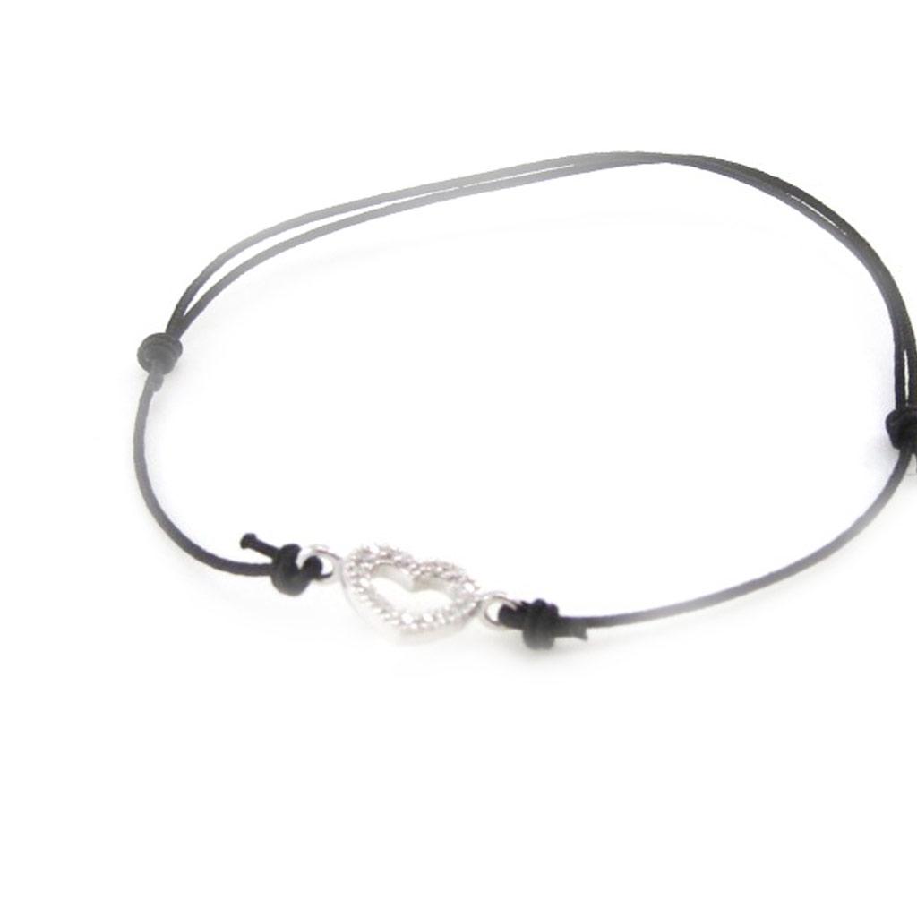 Les Trésors De Lily [J0086] - Silver Bracelet 'Love' Black Silver - 7x10 Mm