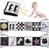 Tummy Time Toys, High Contrast Black and White Baby Soft Book Newborn Sensory Toys for Infants Visual Training Early Education