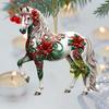 6Pcs Horse Christmas Ornament for Tree 2D Acrylic Hanging Decor Gift for Horse Lovers Elegant Holiday Keepsake Decoration