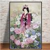 Japanese Geisha Women Painting Anime Posters Printing Wall Art Oil Painting Murals Living Room Home Wall Decoration Pictures