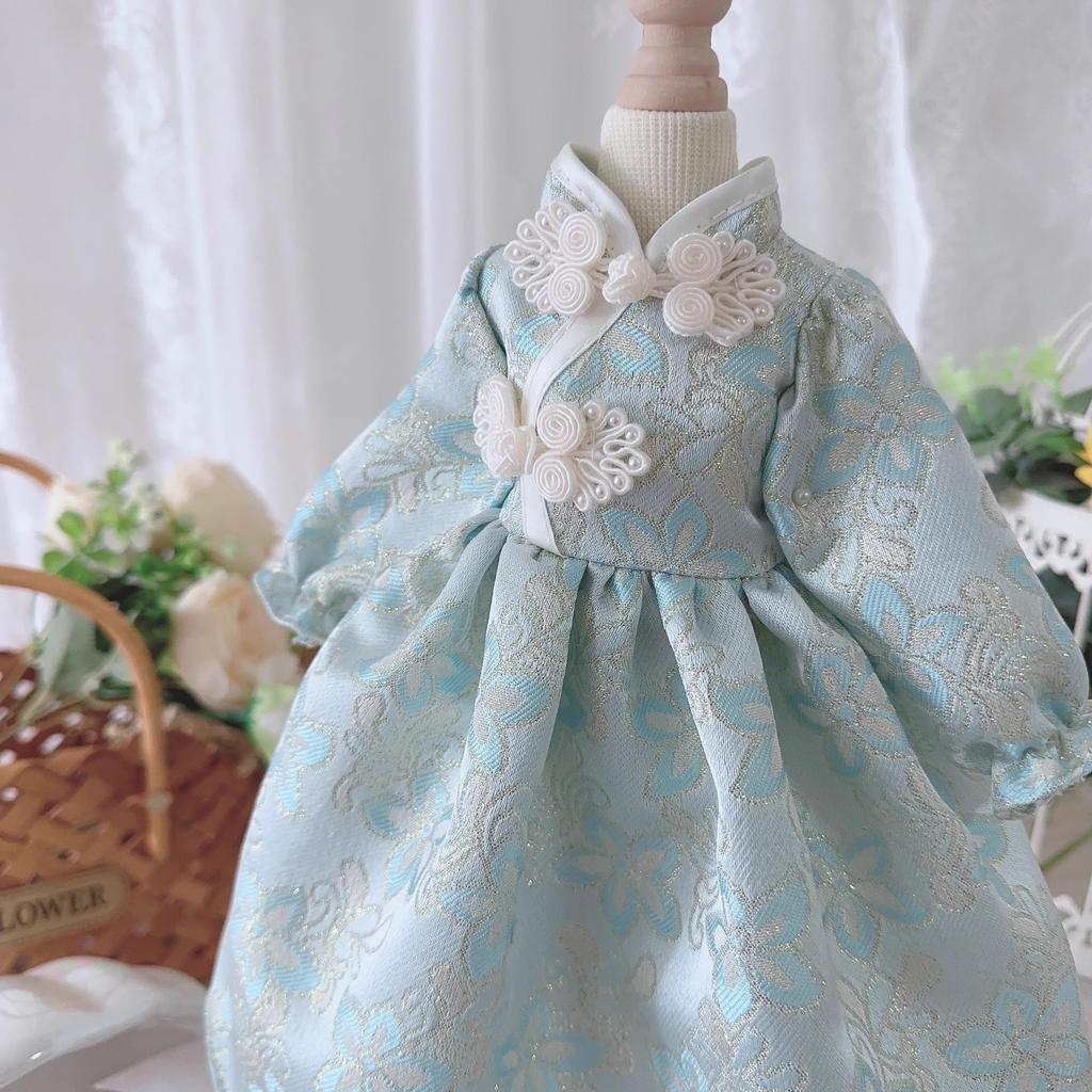 HAMRETHYPPZ BJD Ball Jointed Doll Dress Doll Costume Doll Maid Clothes Ball Jointed Doll Dress Up Doll Dress Princess Light Blue Chinese Style