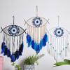 Evil Eye Dream Catcher White Dream Catchers Handmade Macrame Evil Eye Wall Hanging for Boho Room House Decor, Blessing Craft Gift Bring Good Luck