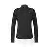 Casual Stand Collar Half Zip Knit Long Sleeve T-Shirt Women Tops Deep-Black A11W517203FBK