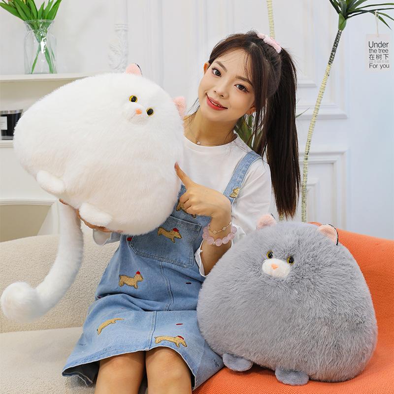 Cute Long-tailed Cat Plush Toy Fat Cat Doll Throw Pillow Doll Children's Companion Rag Doll Gift