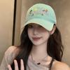Niche Flower Embroidered Baseball Cap Women's New Wide Brim Cap Showing a Small Face Soft Top Hat Trendy